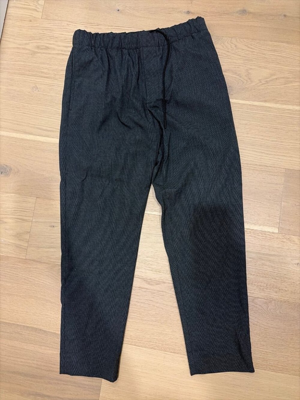 Club Monaco Drawstring Trousers Men's M Charcoal Micro-Weave